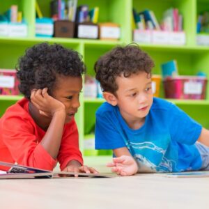 two young boys learning