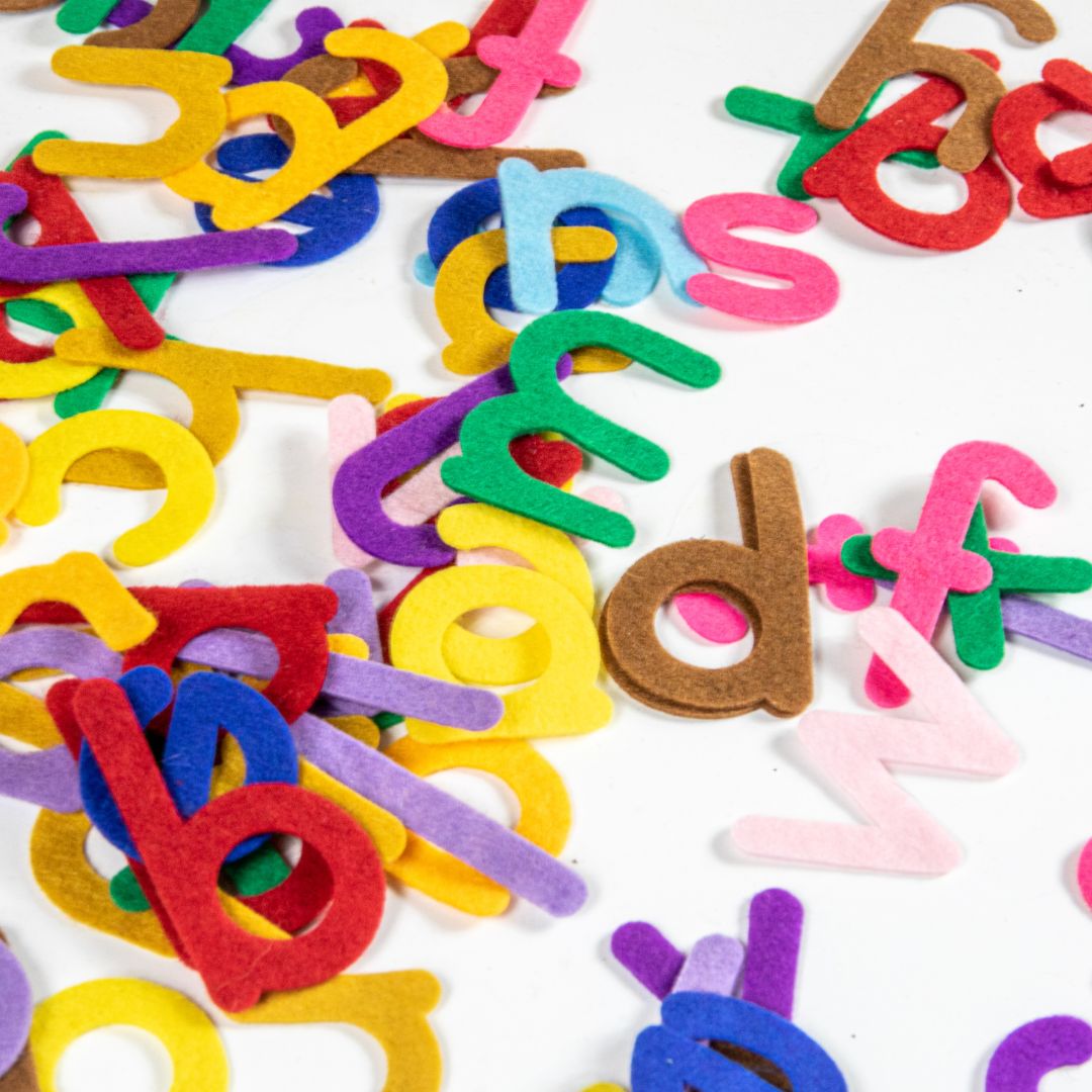 Alphabet letters on table